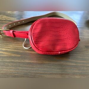 Anthropology NWOT Fanny Pack Belt Bag Zip Close Orange/red New